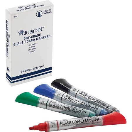 QUARTET Glass Board Dry-Erase Markers, Low-Odor, 4/PK, Assorted QRT79552